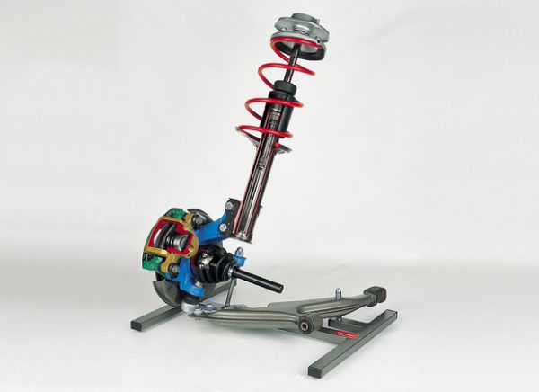 complete suspension strut with fishbone, drive shaft